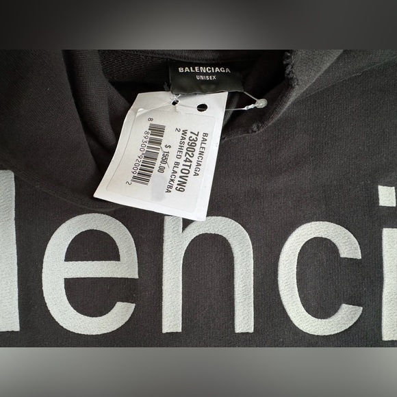 BALENCIAGA Gender Inclusive Oversized Distressed Balenciaga.com Hoodie - Picture 8 of 11
